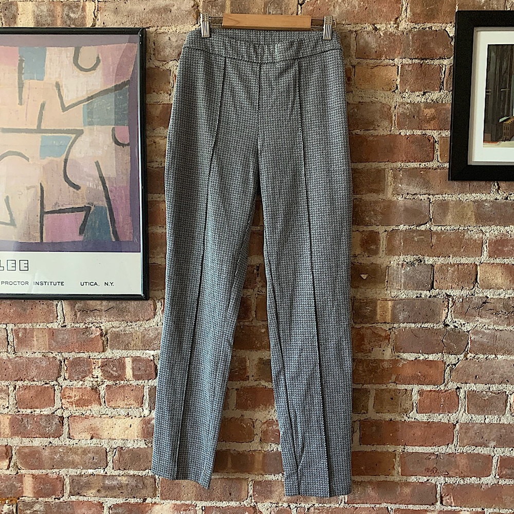 Black & White Pleated Dress Pants